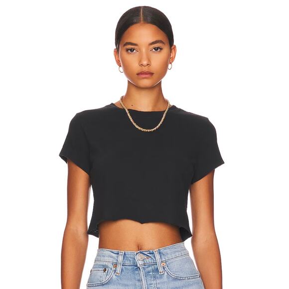 NWT RE/DONE x Hanes Cropped Loose Tee – Washed Black – Women’s XS - Picture 1 of 8